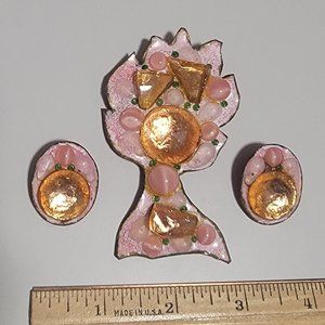 Ruth Buol pin & earrings